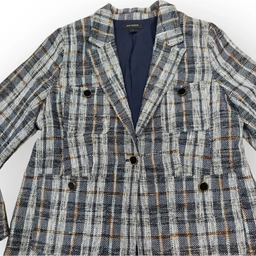 Halogen gray check pattern jacket blazer size L - Picture 7 of 10